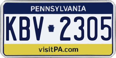 PA license plate KBV2305
