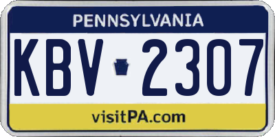 PA license plate KBV2307