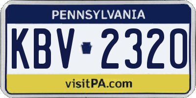 PA license plate KBV2320
