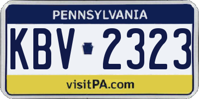 PA license plate KBV2323