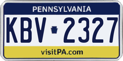 PA license plate KBV2327