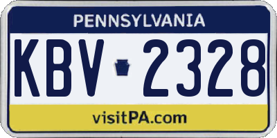 PA license plate KBV2328