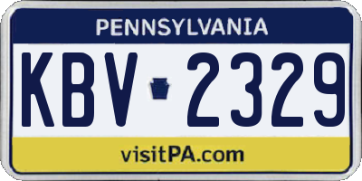 PA license plate KBV2329