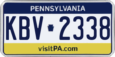 PA license plate KBV2338