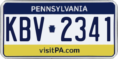 PA license plate KBV2341