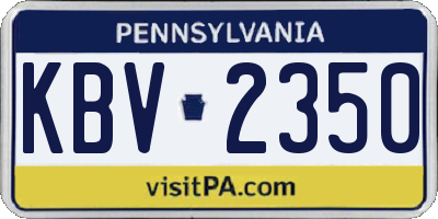 PA license plate KBV2350