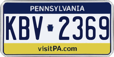 PA license plate KBV2369