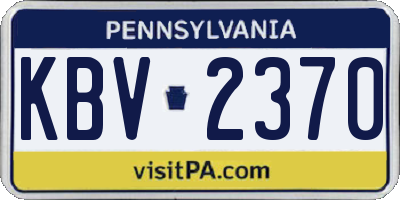 PA license plate KBV2370