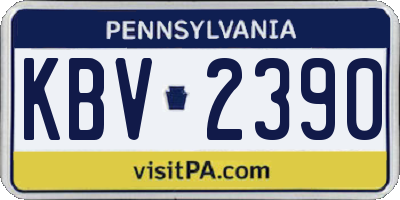 PA license plate KBV2390