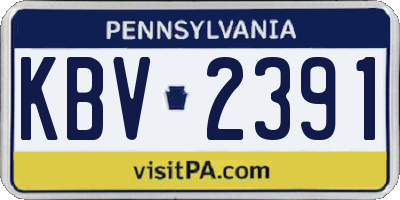 PA license plate KBV2391