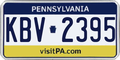 PA license plate KBV2395