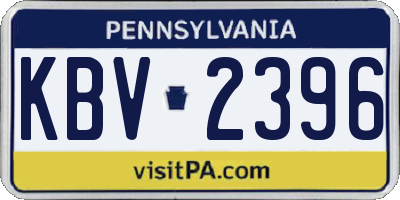 PA license plate KBV2396