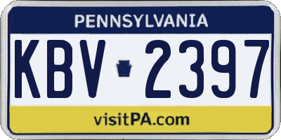 PA license plate KBV2397