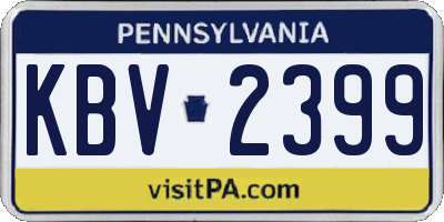 PA license plate KBV2399
