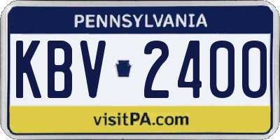 PA license plate KBV2400