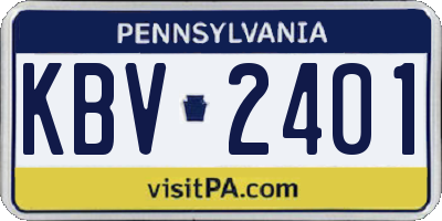 PA license plate KBV2401