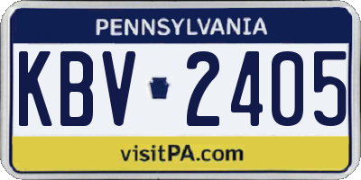 PA license plate KBV2405