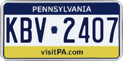 PA license plate KBV2407