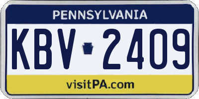 PA license plate KBV2409