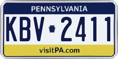 PA license plate KBV2411