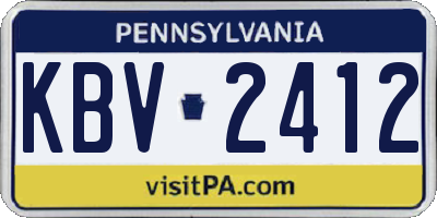 PA license plate KBV2412