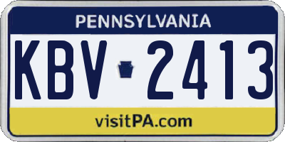 PA license plate KBV2413