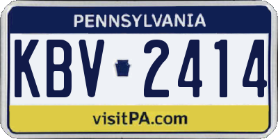 PA license plate KBV2414