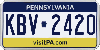 PA license plate KBV2420