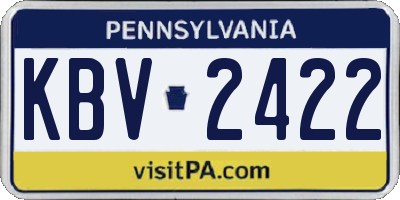 PA license plate KBV2422