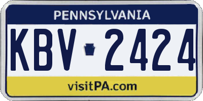 PA license plate KBV2424
