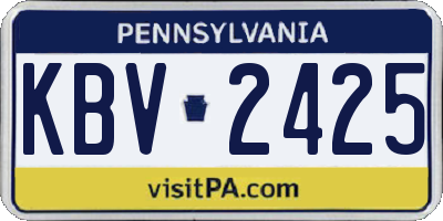 PA license plate KBV2425