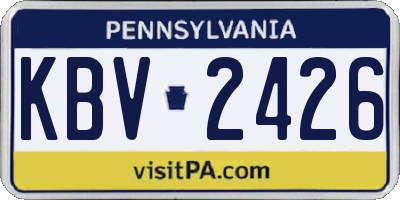 PA license plate KBV2426