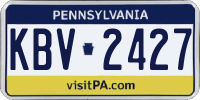 PA license plate KBV2427
