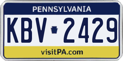 PA license plate KBV2429