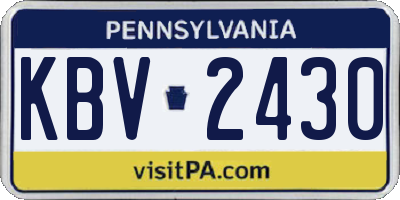 PA license plate KBV2430