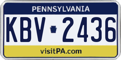 PA license plate KBV2436