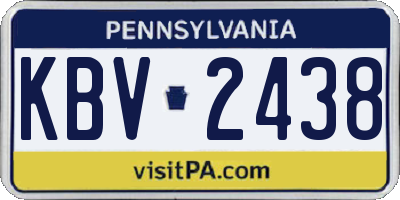 PA license plate KBV2438