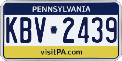 PA license plate KBV2439