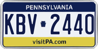PA license plate KBV2440