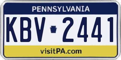 PA license plate KBV2441