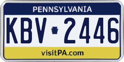 PA license plate KBV2446
