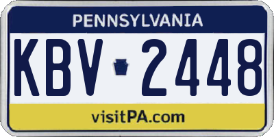 PA license plate KBV2448