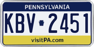 PA license plate KBV2451