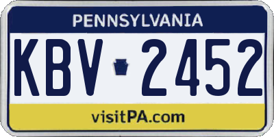 PA license plate KBV2452