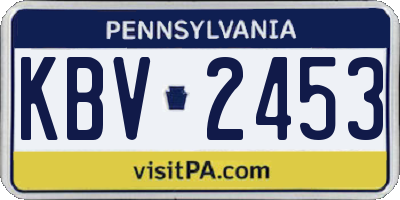 PA license plate KBV2453