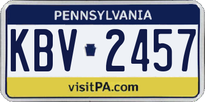 PA license plate KBV2457