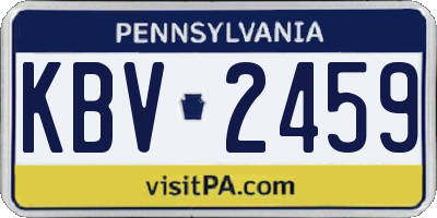 PA license plate KBV2459