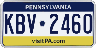 PA license plate KBV2460