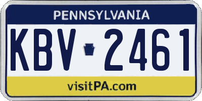PA license plate KBV2461