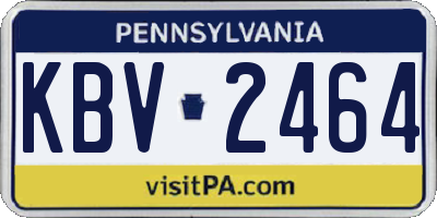 PA license plate KBV2464